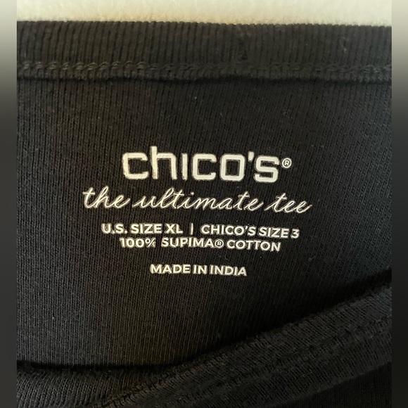 Chico's Ultimate Tee Black Squareneck Tunic Size XL - Picture 6 of 7